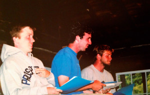 A night of Bean Soup in 2003.  Editors Ben Olding, left, Josh center, and guest editor? Porter Hill, right