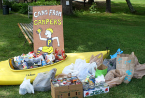 "Cans From Campers" collected well over 400 items for local food pantries.
