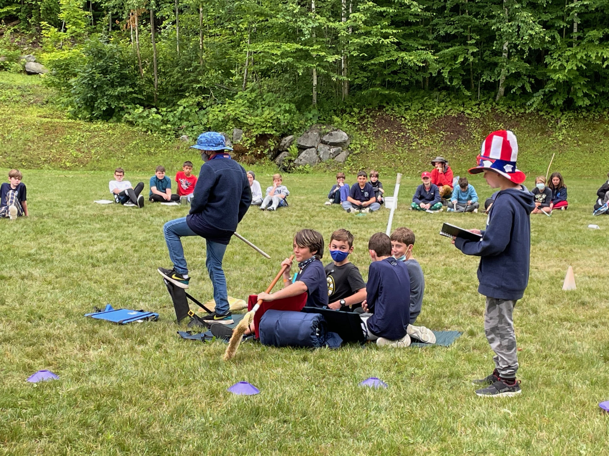 Pemi campers put on a 4th of July skit