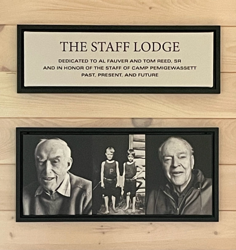 Staff Lodge dedication plaque