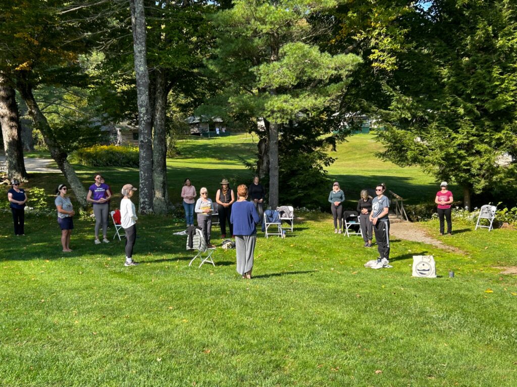 Qigong beside the Lodge at Pemi