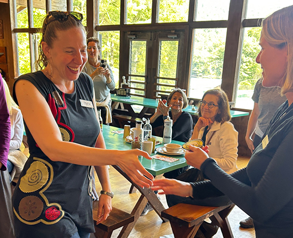 Woman receiving an award at Camp Pemi